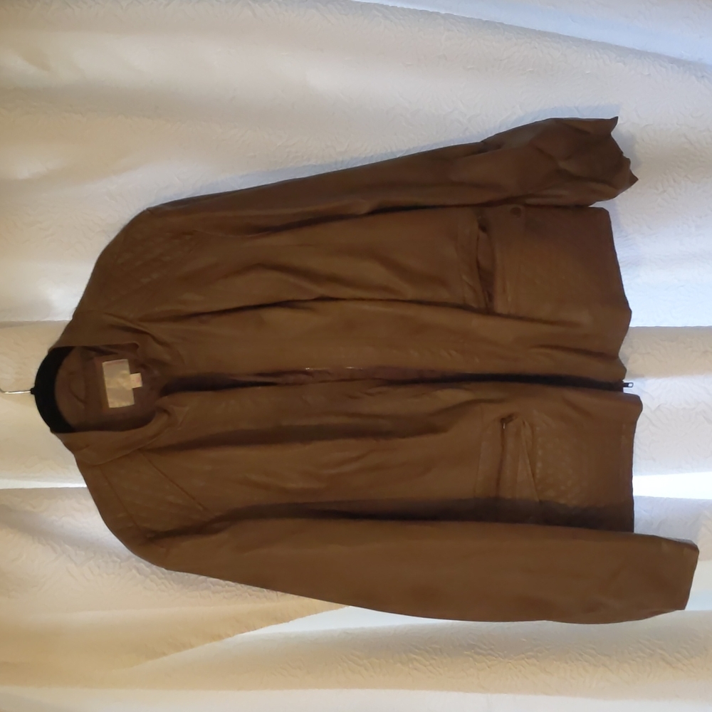 Faux leather medium weight jacket